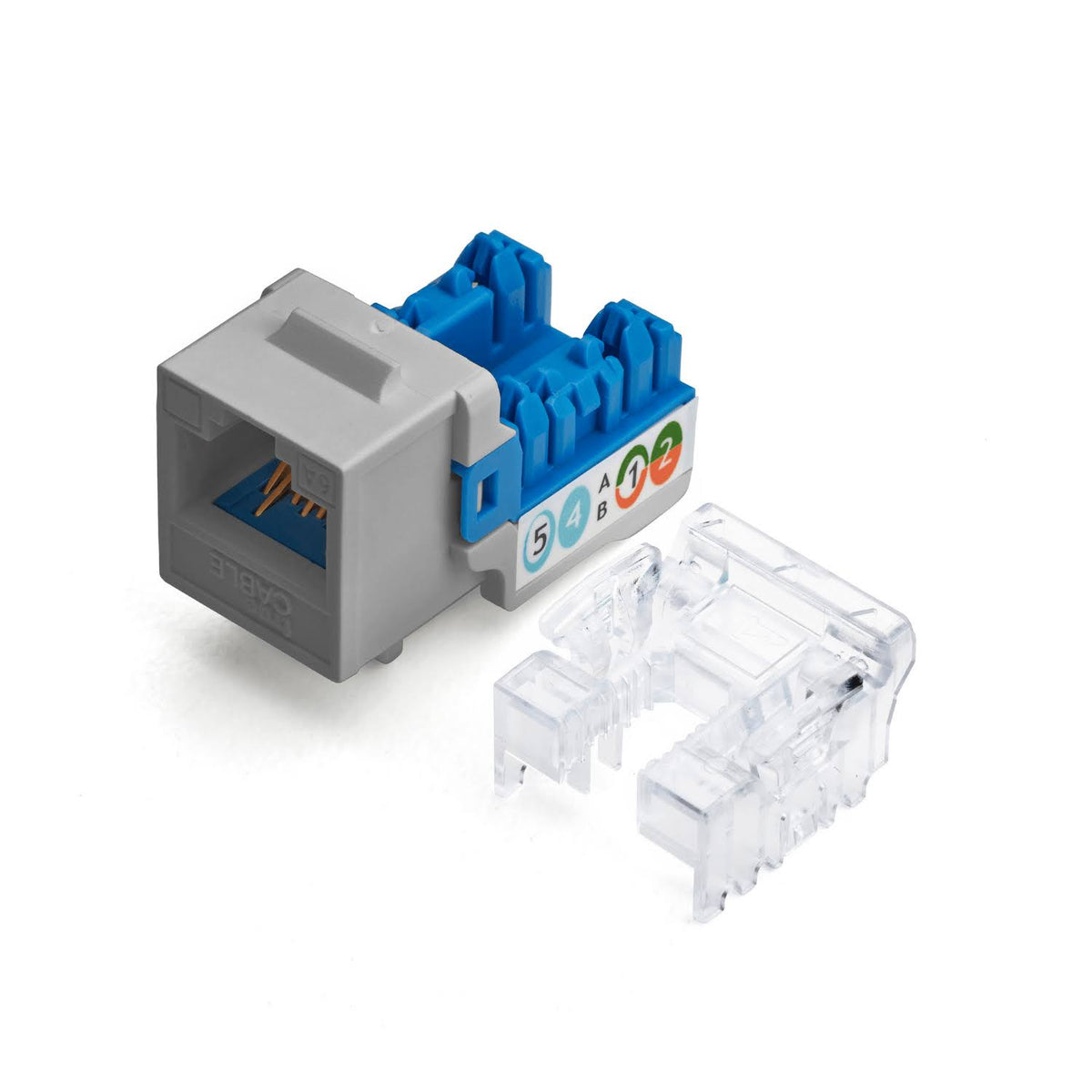 Cat6a Punch Down Keystone Jack - Unshielded - Gray - 24pc A452