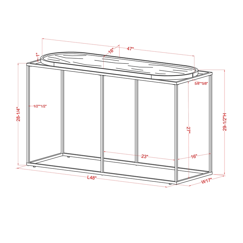 Metal Console Table in Champaign and Black J949189