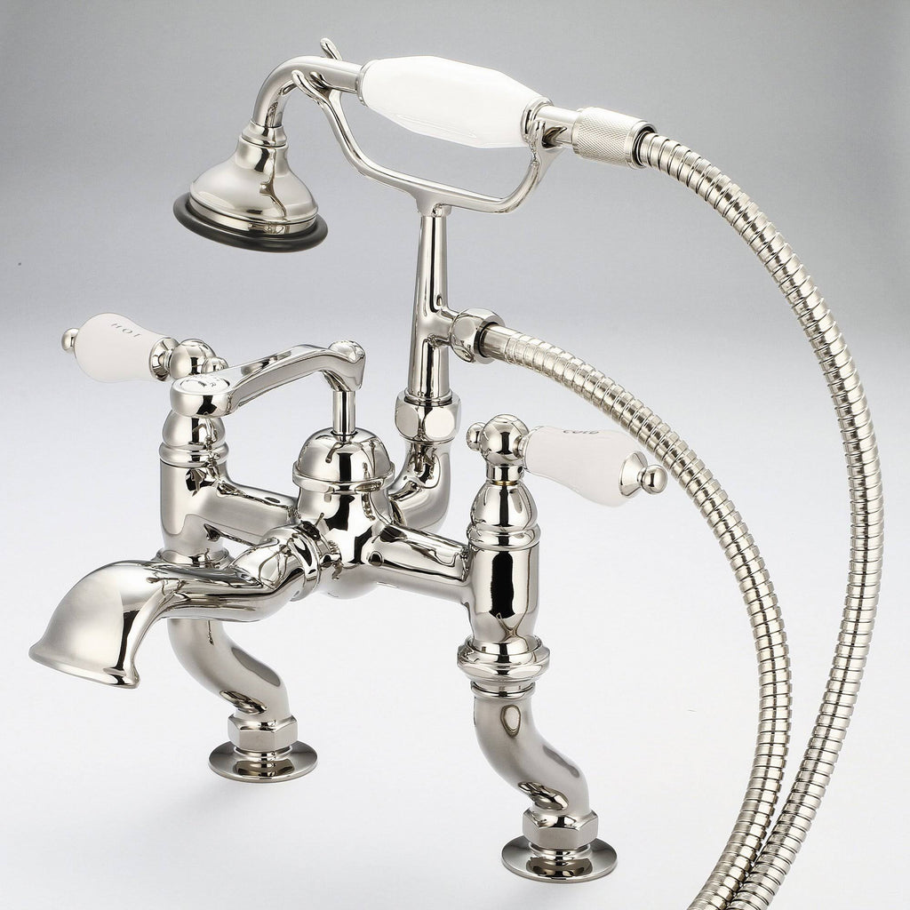 Vintage Classic Adjustable Center Deck Mount Tub Faucet with Handheld Shower F9722