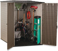 Large Vertical Resin Outdoor Storage Shed (5 x 6 Ft), Brown L7766