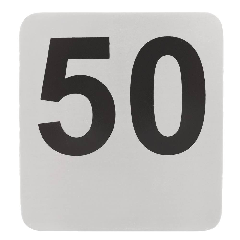 Stainless Steel Number Cards 1-50 Y68189