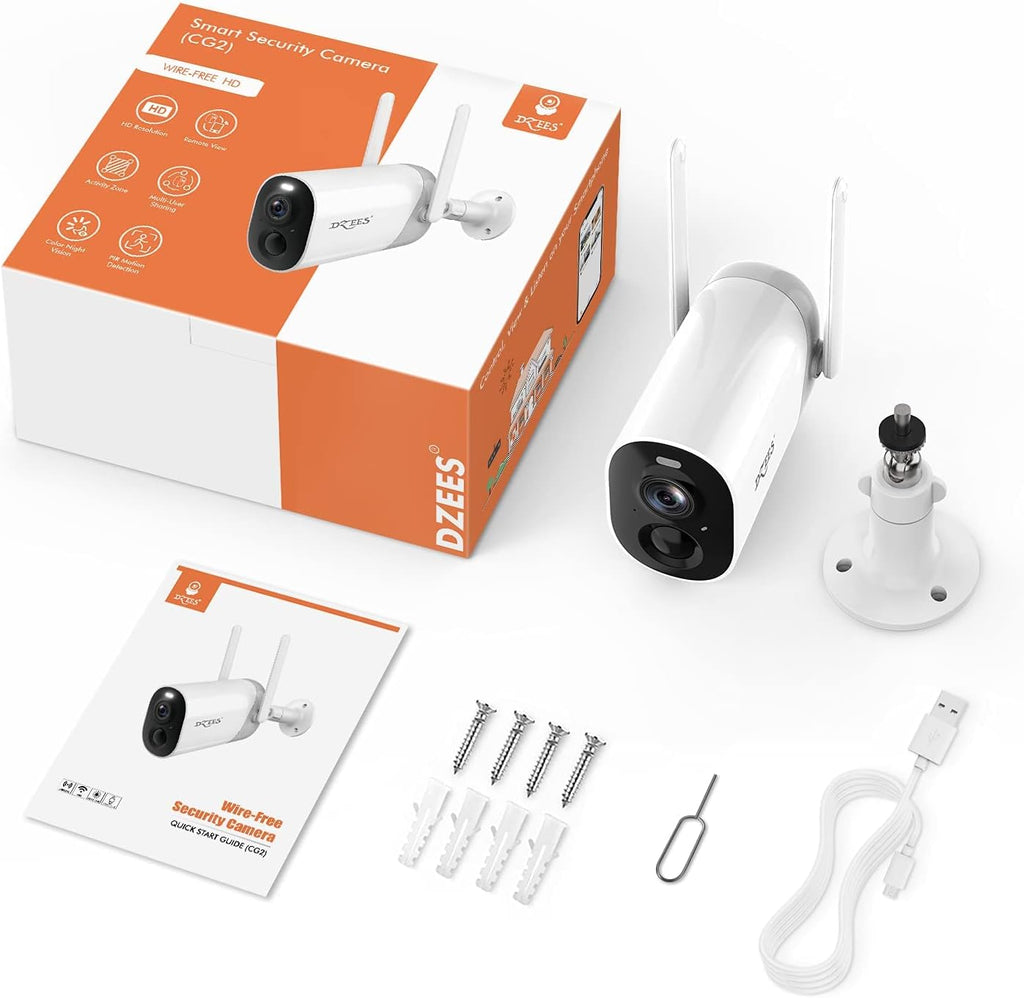 Wireless Outdoor Security Cameras with Spotlight & Siren, 1080P Battery Powered, AI Motion Detection, 2-Way Audio, Color Night Vision, IP66 Weatherproof H3593