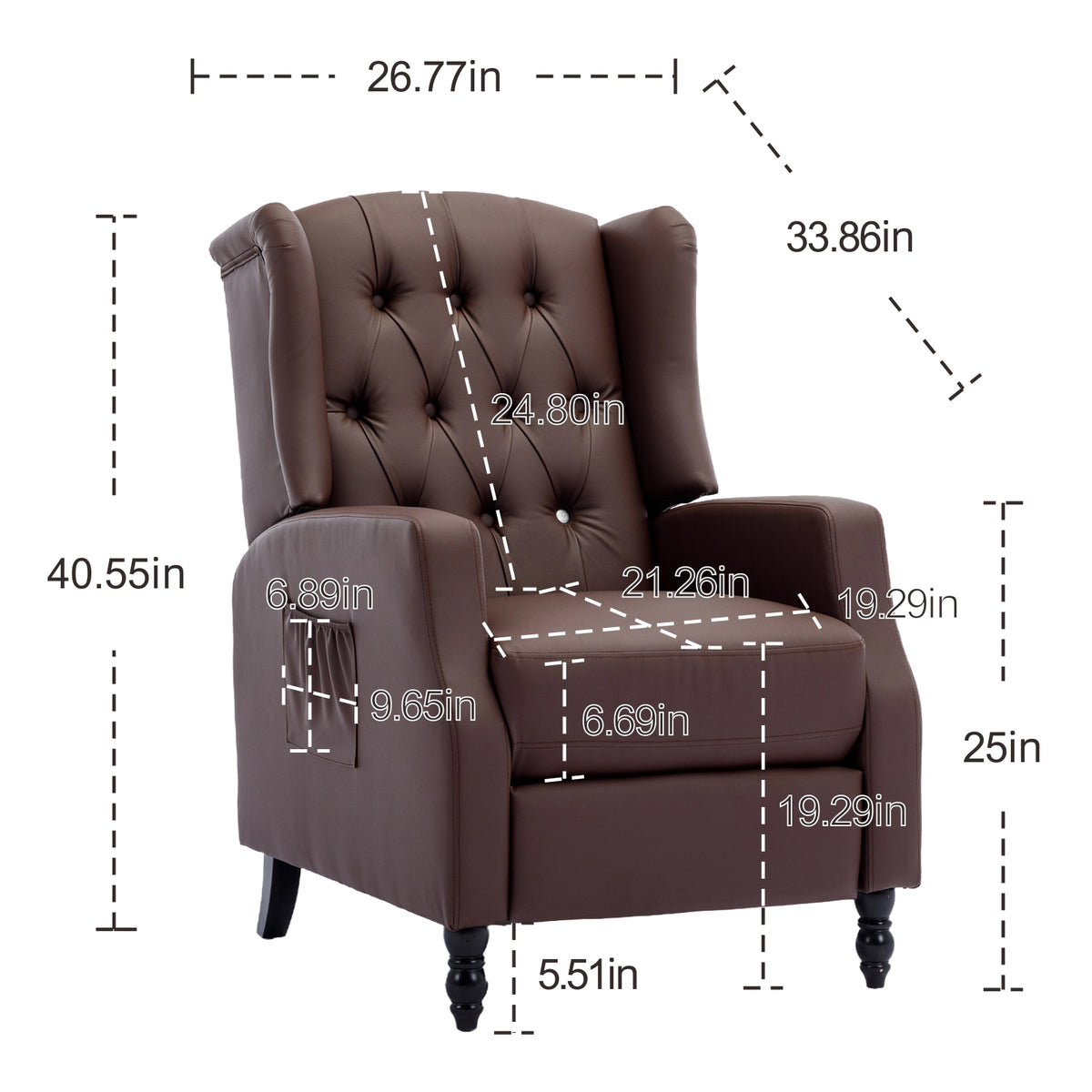 Tiger Chair Single Sofa High Back Fabric I3860