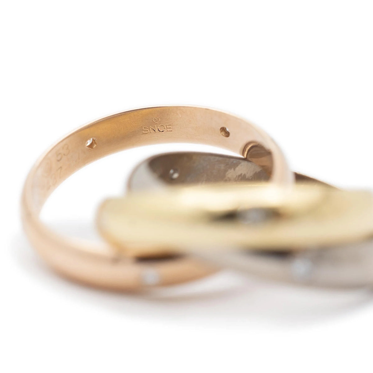 18K Tri Color Diamond Band Ring P39706