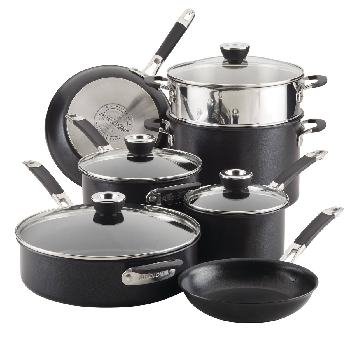 11 Piece Hard Anodized Nonstick Cookware Set M29241