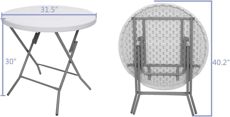 White Granite 32 Round Folding Plastic Table G309