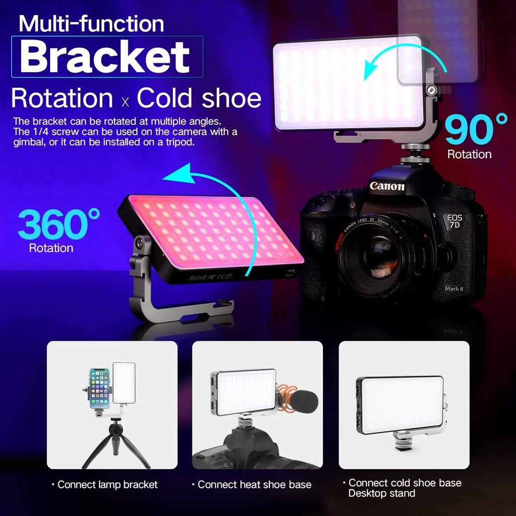 Portable On Camera Light, 2600-10000K 12W Full Color LED Light Panel K236