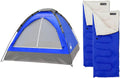 2-Person Dome Tent with Rain Fly and 2 Sleeping Bags T139