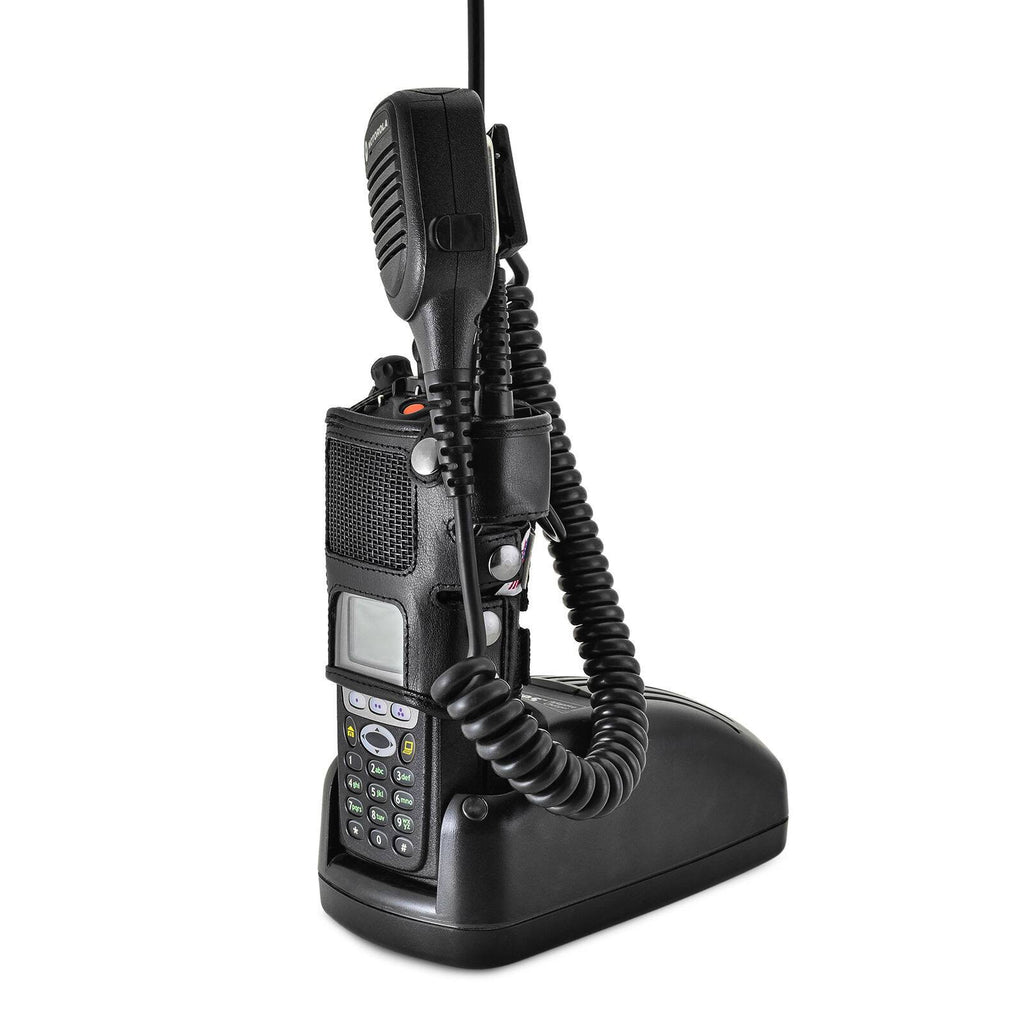 Black Leather 2 Way Radio Holder W465275