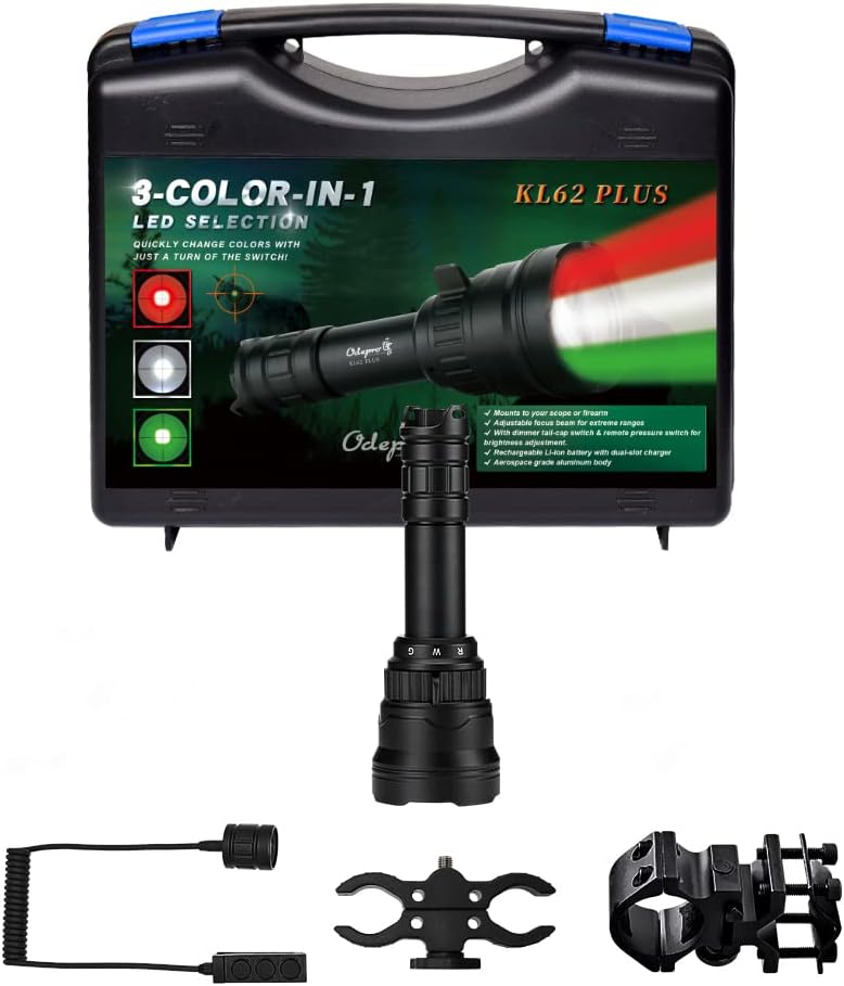 3-Color-in-1 Zoomable Hunting Flashlight with Intensity Control O82139