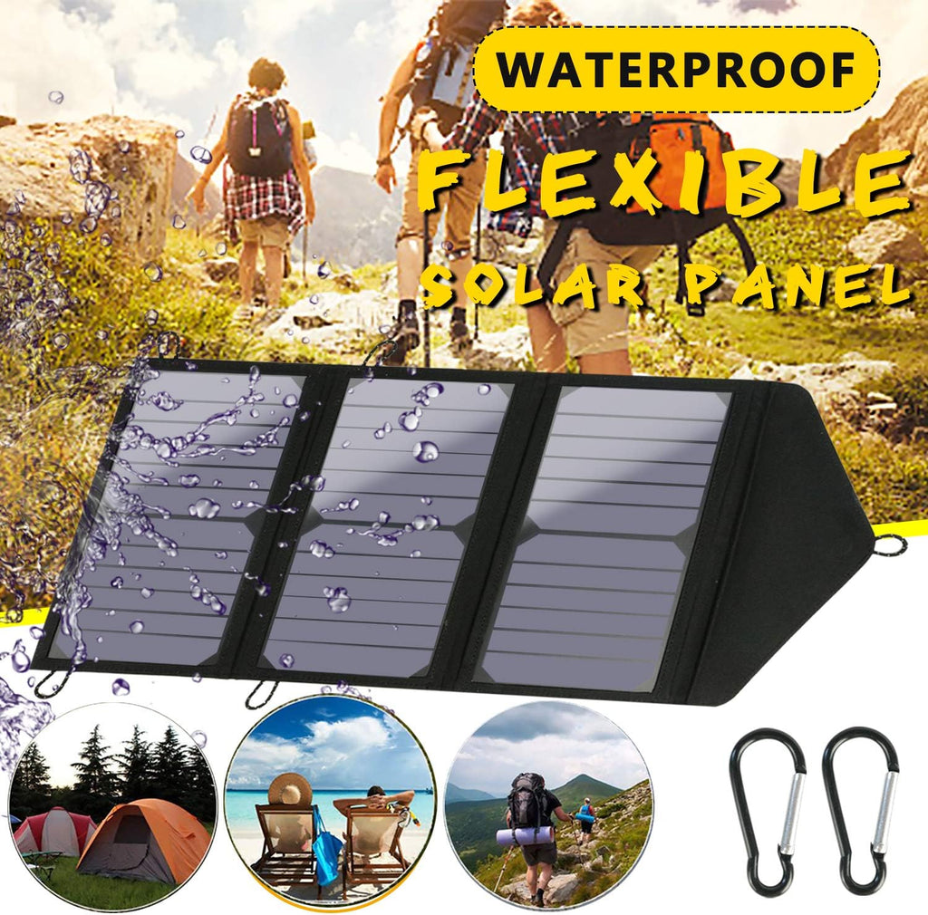 25W Waterproof Foldable Solar Panel Charger with 2-Port USB H419