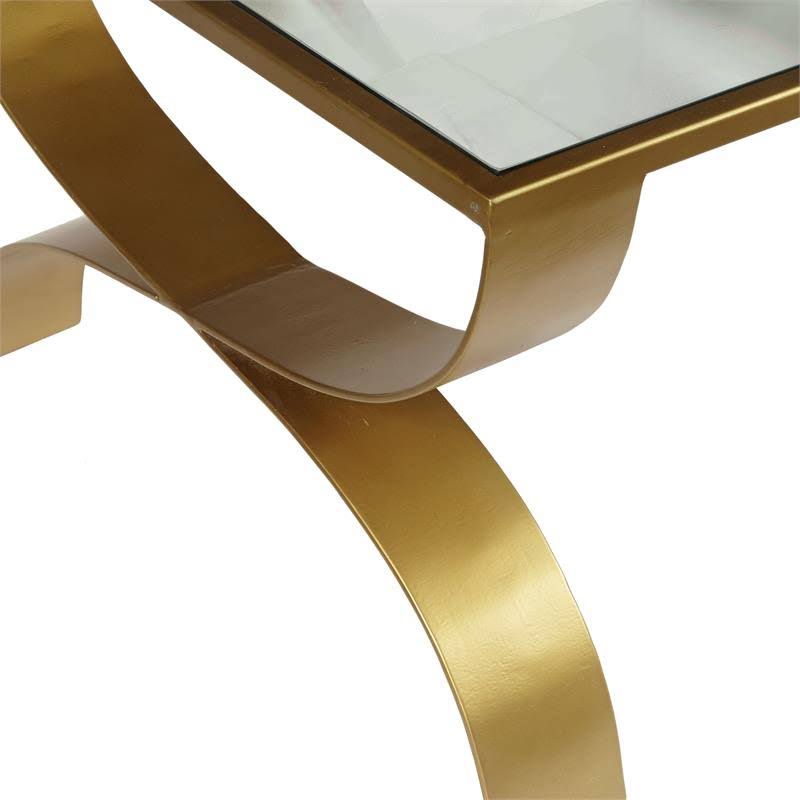 Gold Glass Top End Table I112