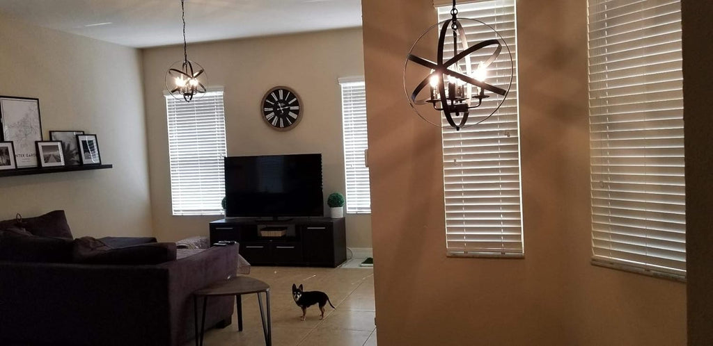 Black 4-Light Farmhouse Chandelier P544