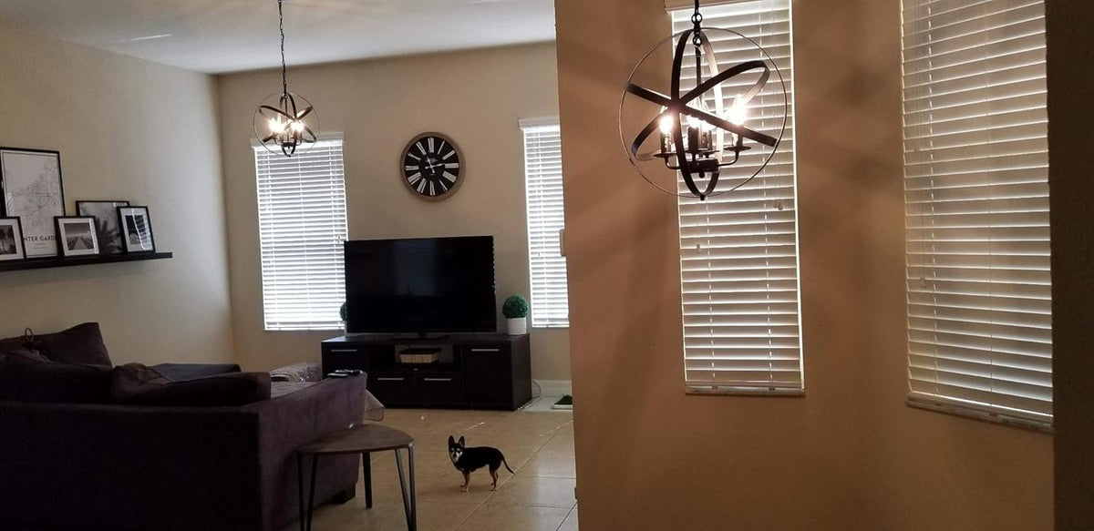 Black 4-Light Farmhouse Chandelier P544