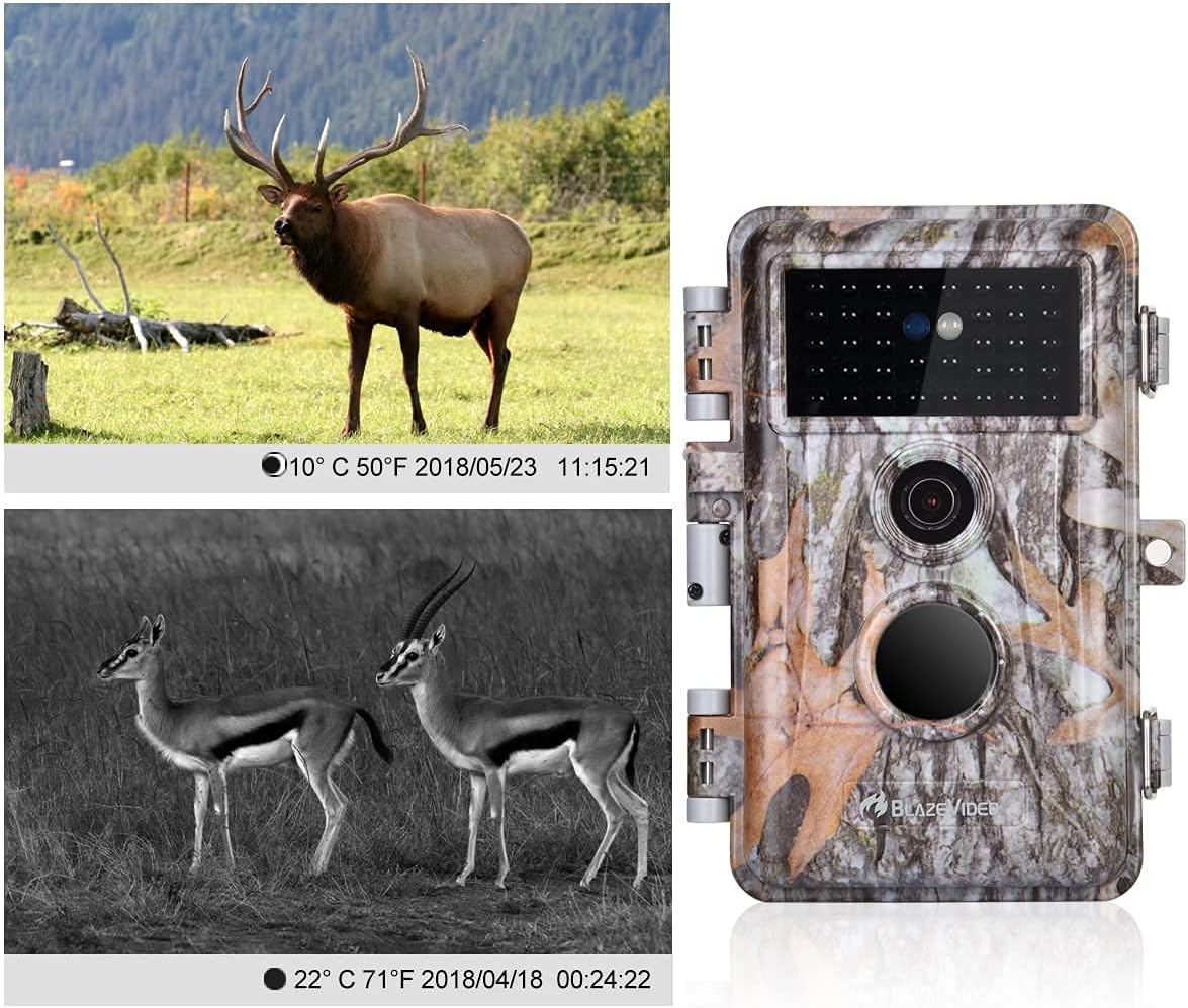 5-Pack No Glow Game Deer Trail Cameras Night Vision 24MP Photo 1296P H.264 MP4 Video Motion Activated Waterproof Time Lapse Photo & Video A34331
