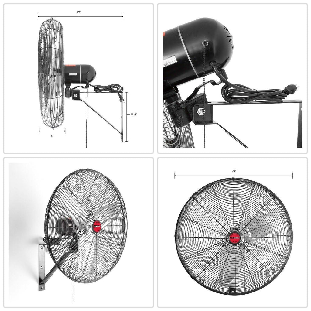24 inch Oscillating Wall Mount Fan W3168