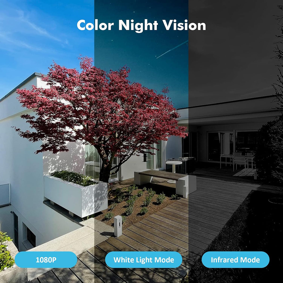 Wireless Outdoor Security Cameras with Spotlight & Siren, 1080P Battery Powered, AI Motion Detection, 2-Way Audio, Color Night Vision, IP66 Weatherproof H3593