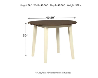 Cream/Brown Drop Leaf Dining Table Z543091