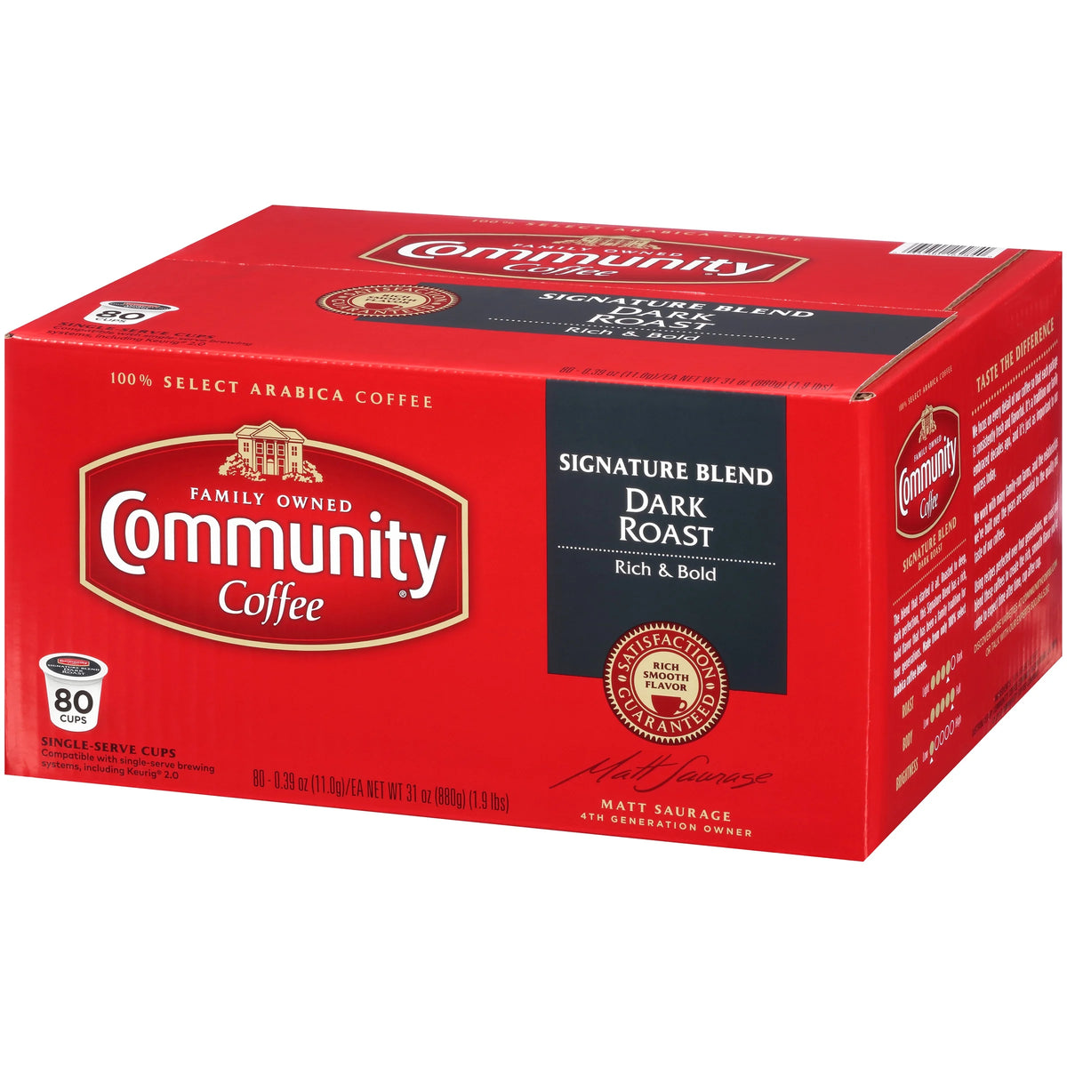 Dark Roast Coffee Single-Serve Cups 80 ct Box C4473