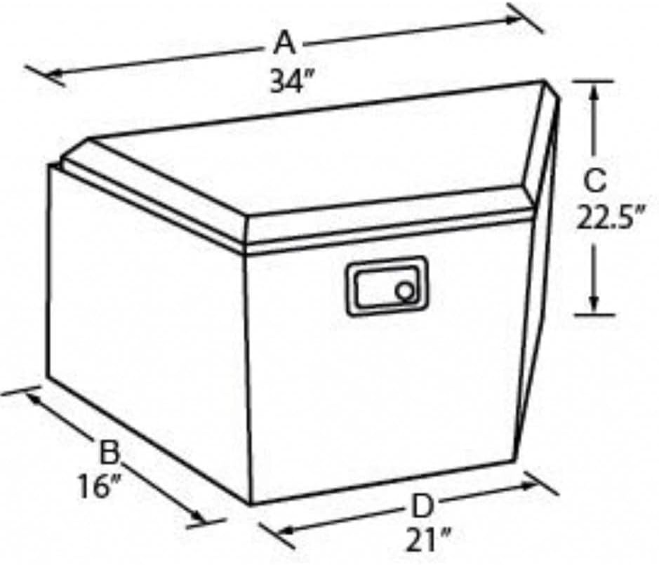 Trailer Tongue Storage Box Aluminum Black D5045