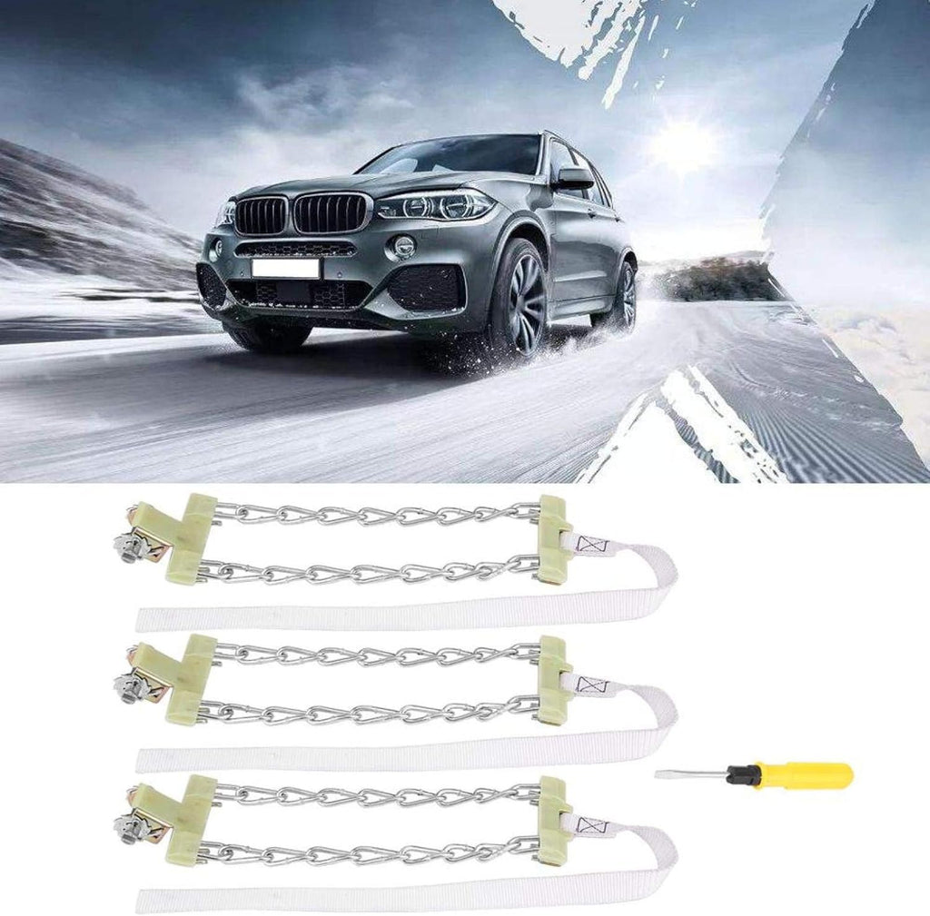 3pcs Steel Tire Anti-skid Snow Chains Pack of 2 T180266