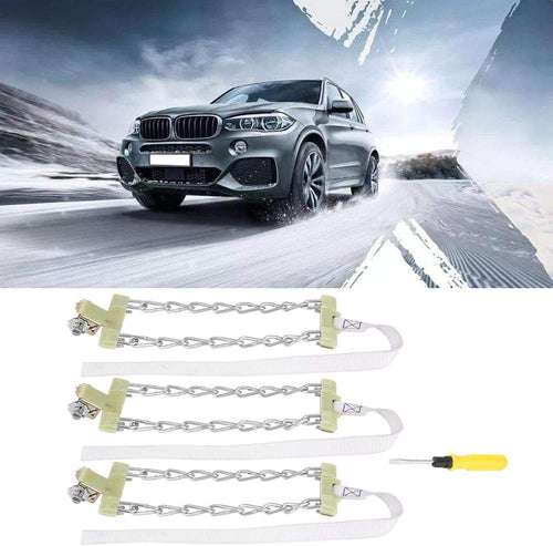 3pcs Steel Tire Anti-skid Snow Chains Pack of 2 T180266