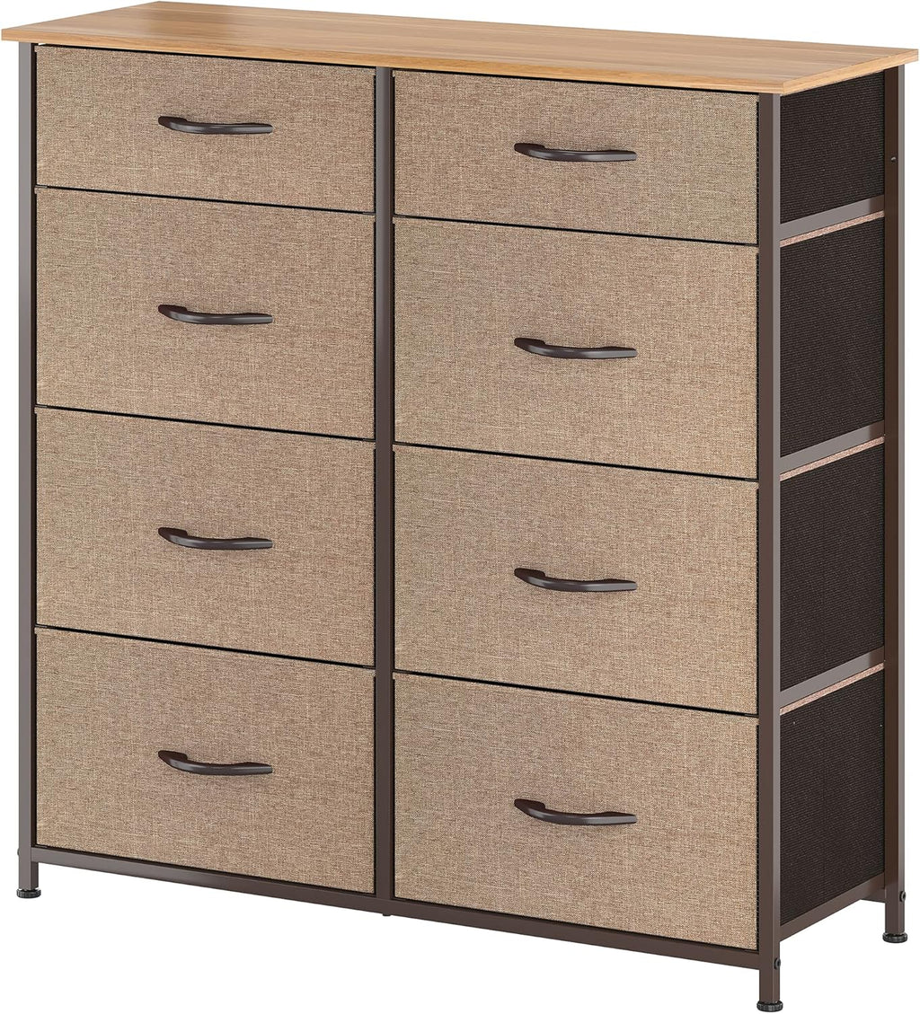 8 Drawer Fabric Dresser with Steel Frame N7801
