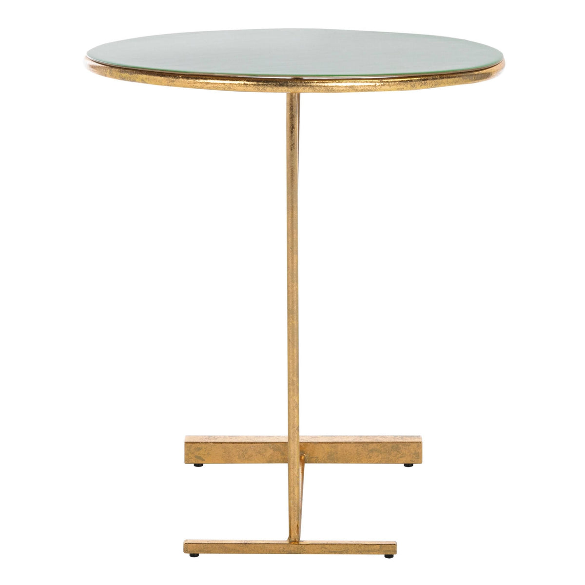 Hunter Green and Gold Round C Table R2787