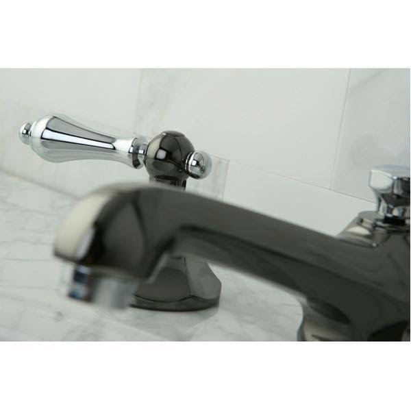 Polished Chrome/Black Nickel Widespread Lavatory Faucet with Brass Pop Up D3531