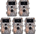 5-Pack No Glow Game Deer Trail Cameras Night Vision 24MP Photo 1296P H.264 MP4 Video Motion Activated Waterproof Time Lapse Photo & Video A34331