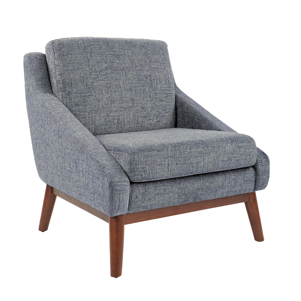 Navy Fabric Chair with Coffee Legs S7899