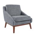 Navy Fabric Chair with Coffee Legs S7899