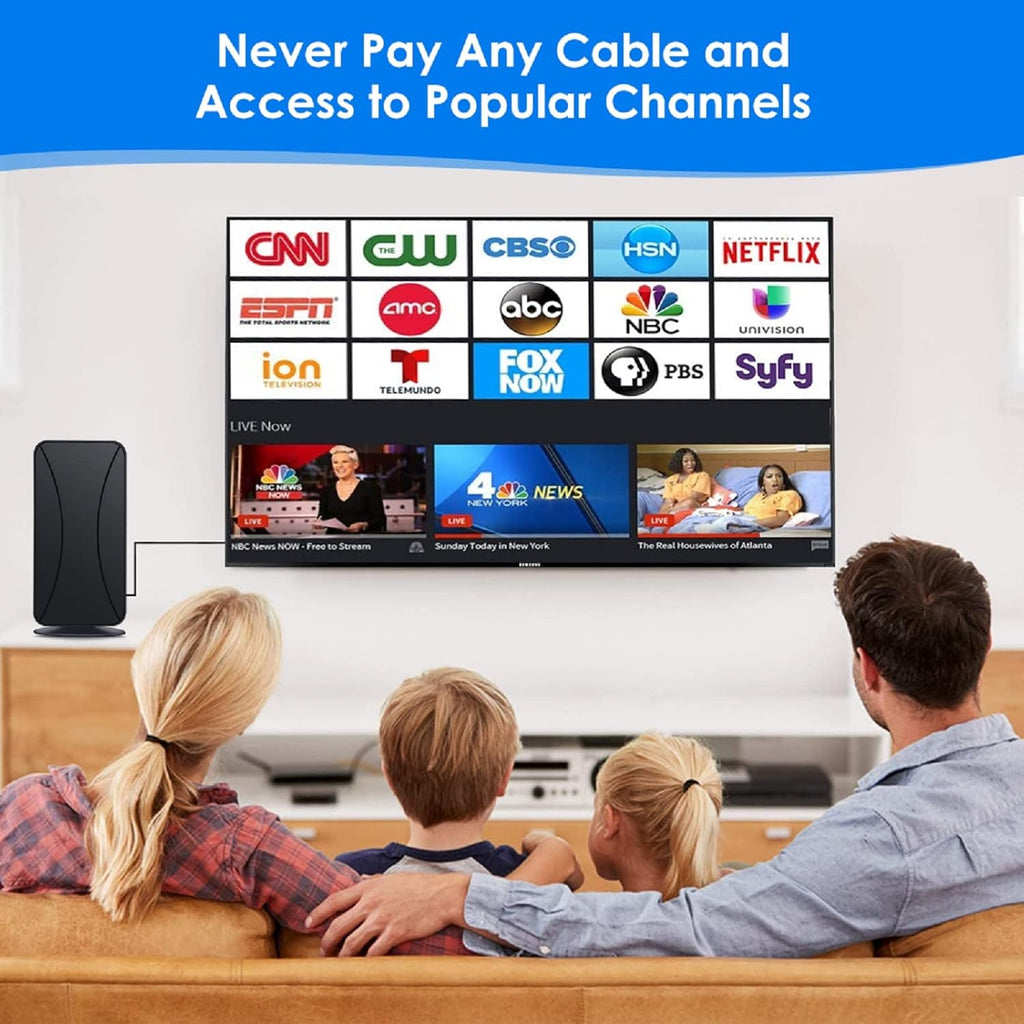 TV Antenna with Amplifier and 17ft Coax Cable X218