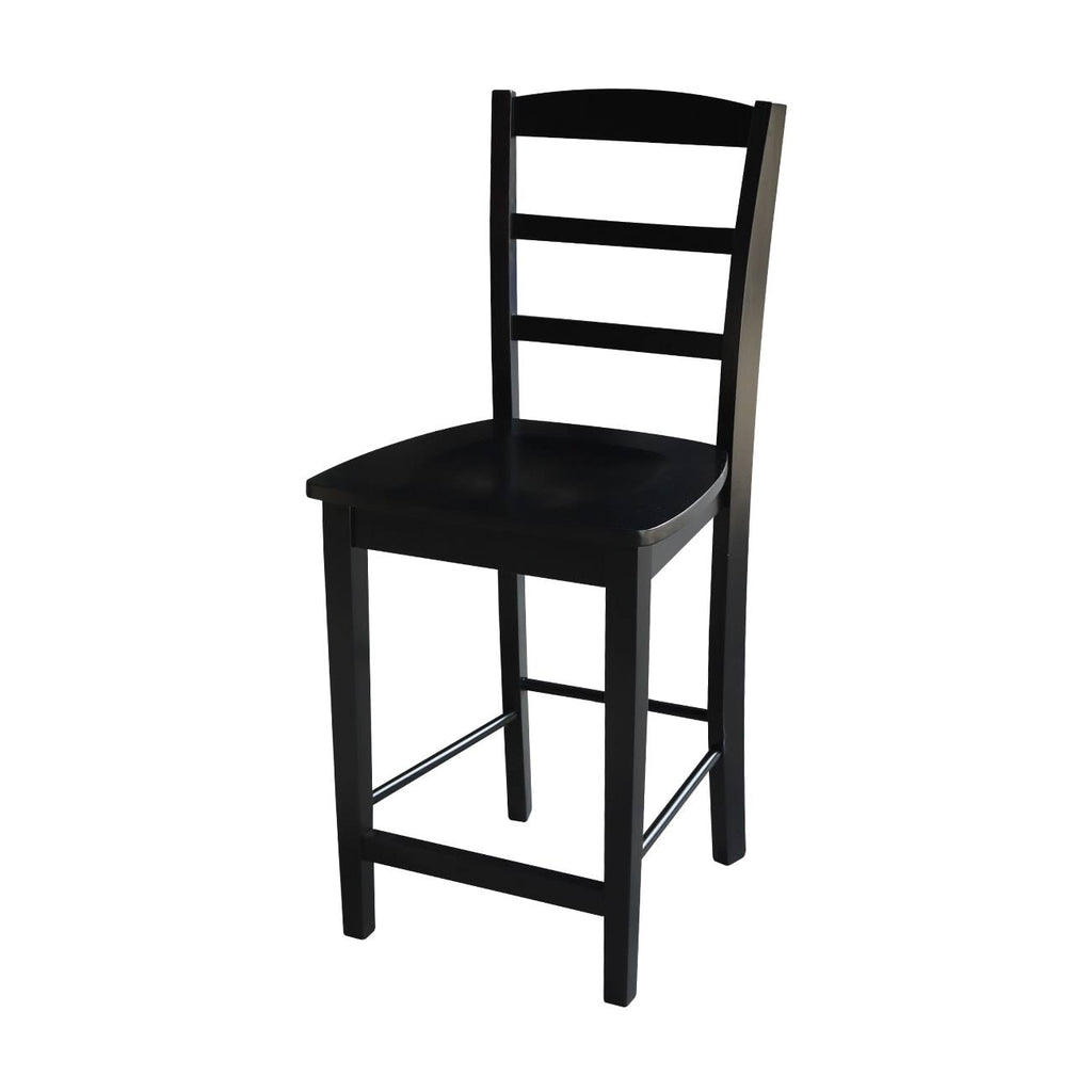 Round Pedestal Gathering Height Table with 2 Counter Height Stools, Black N504