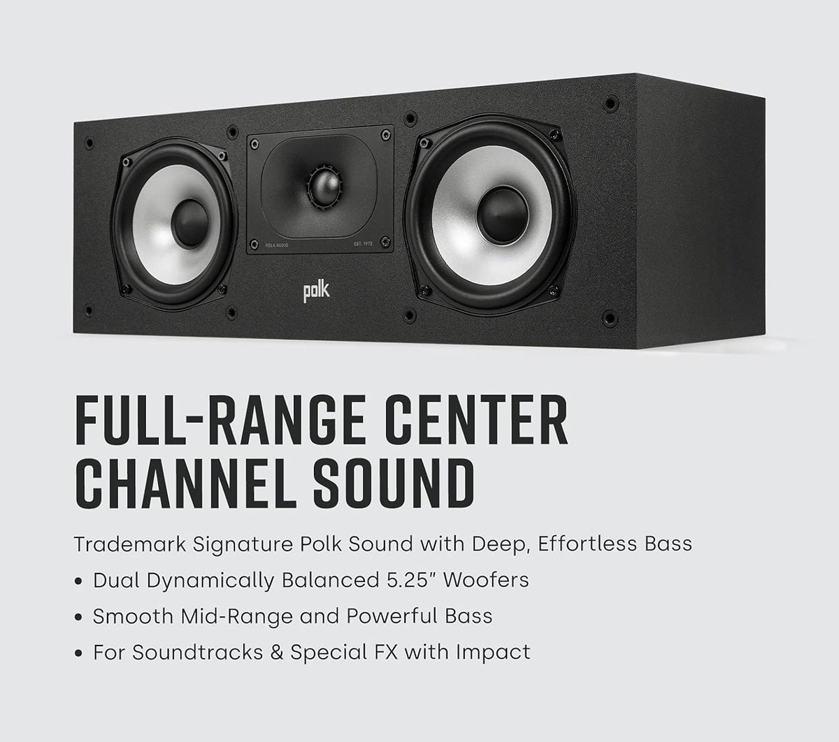 Compact Center Channel Speaker, Midnight Black I47864