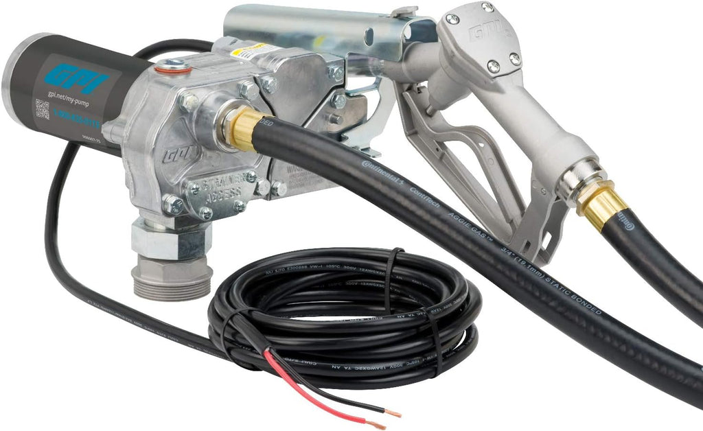 Fuel Transfer Pump with Manual Shut-Off Nozzle, 15 GPM, 10' Hose D641