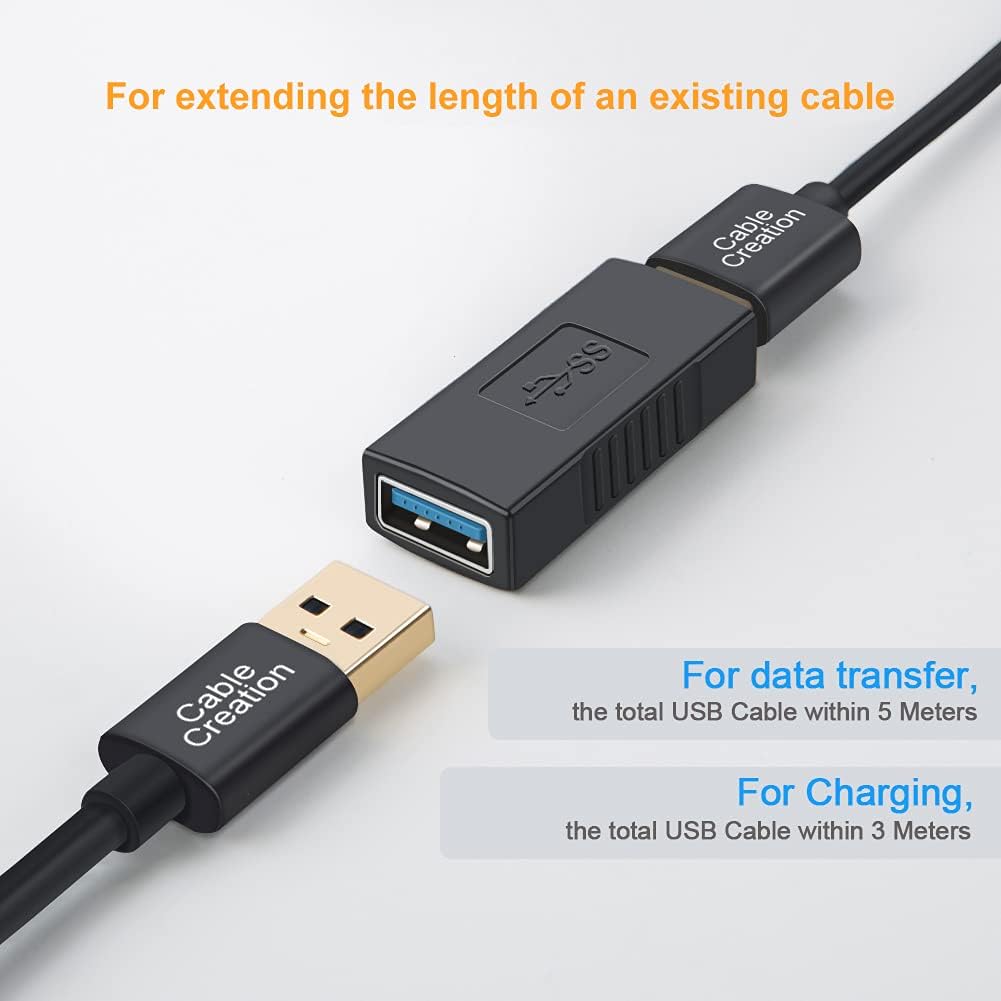 USB 3.0 Type A Female to Female Extension Adapter, Black, 2 Pack P98569