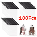 100Pcs Clear Drawstring Shoe Storage Bags V37013