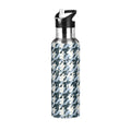 Blue Black Houndstooth Stainless Steel Insulated Water Bottle B89688