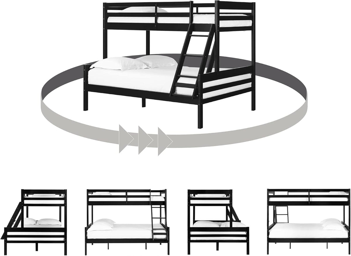 Matte Black Twin on Full Bunk Bed Q77032