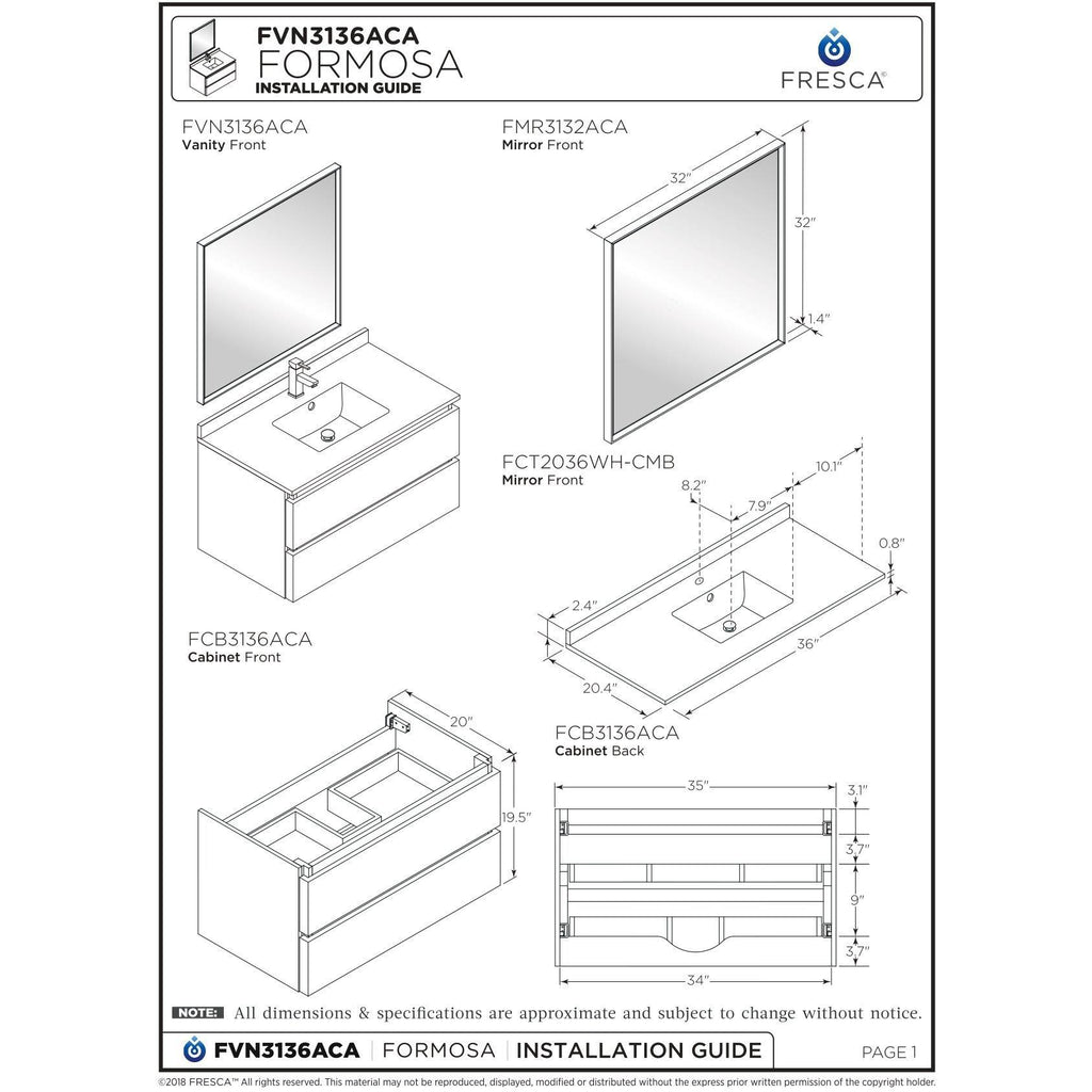 Wall Hung Bathroom Cabinet A89527