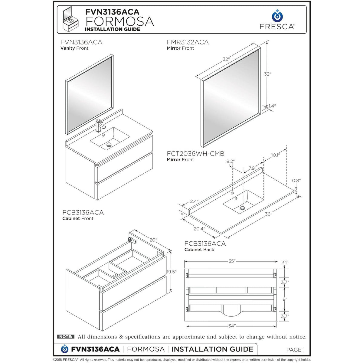 Wall Hung Bathroom Cabinet A89527