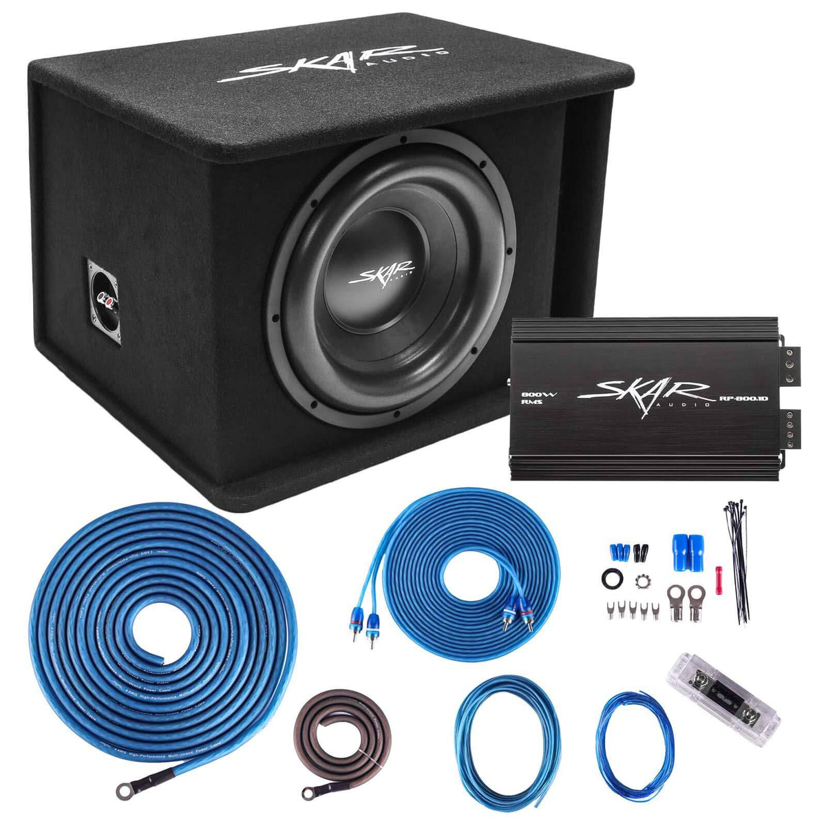 Single 12x22 Complete 1,200 Watt Subwoofer Bass Package with Loaded Enclosure and Amplifier X735726