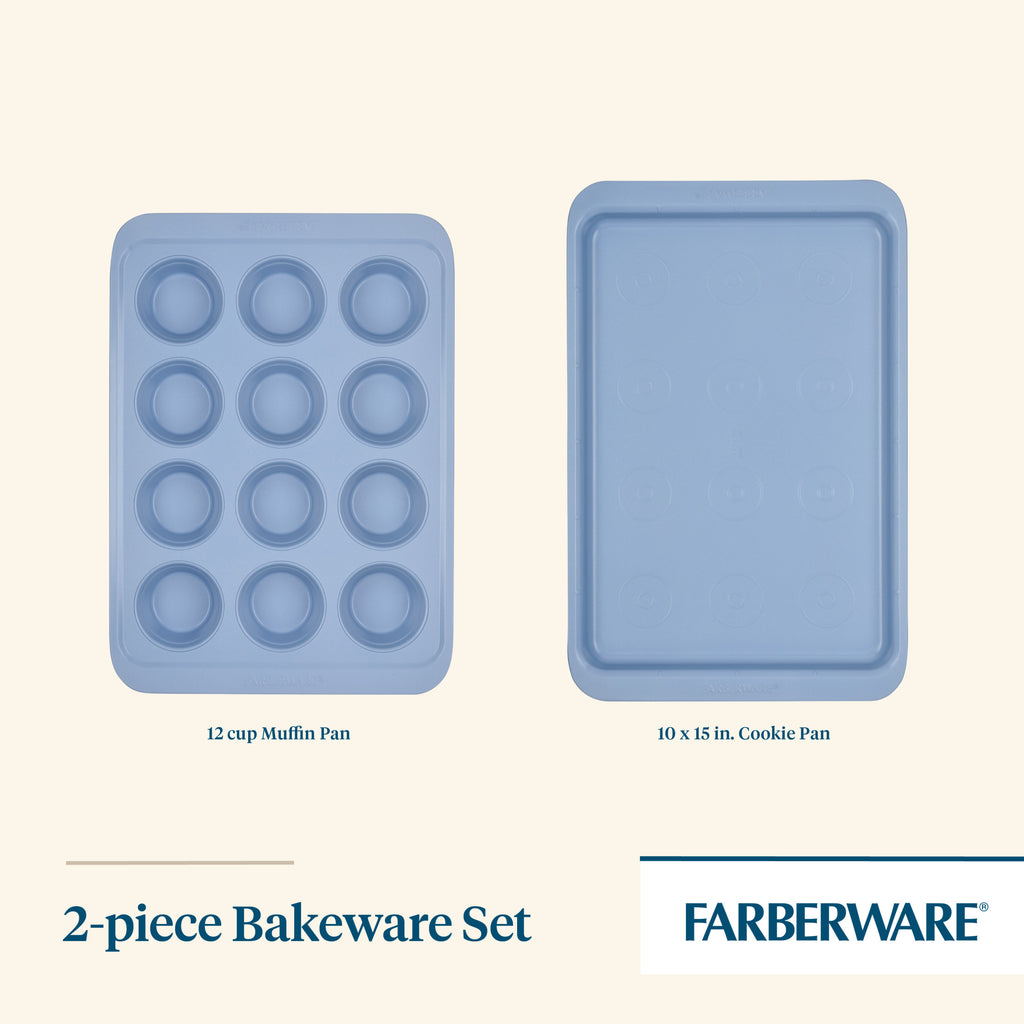 Nonstick Bakeware Sheet Pan and 12-Cup Muffin Pan Set, 2-Piece H8278