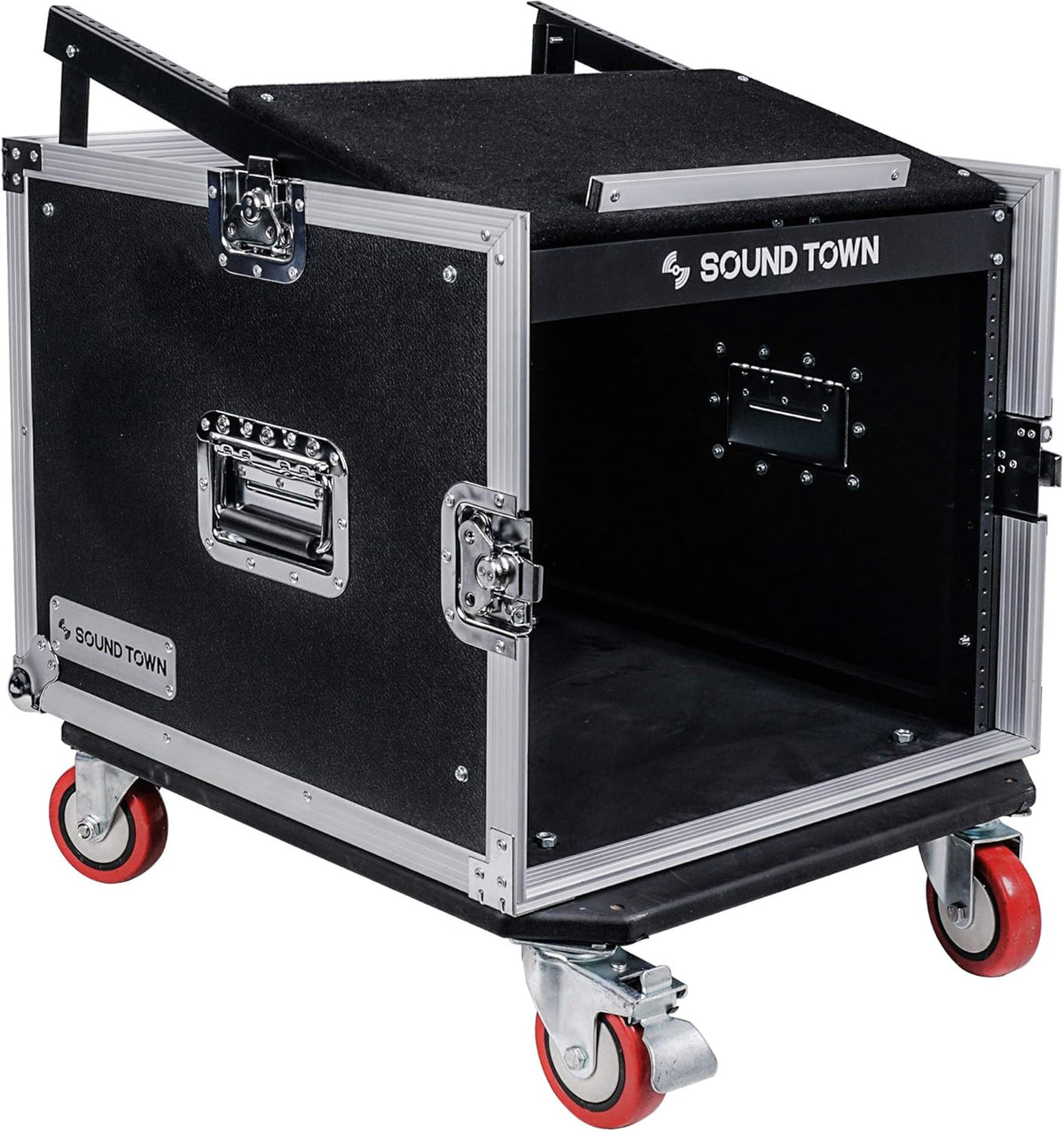 12U Slant Mixer Top Rack Case with Casters A185