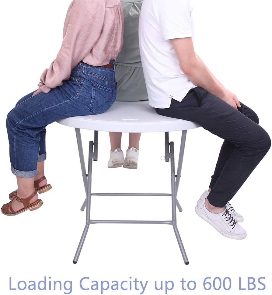 White Granite 32 Round Folding Plastic Table G309