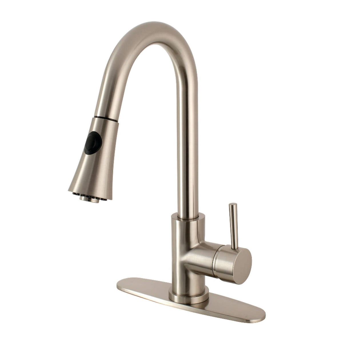 Satin Nickel Kitchen Faucet with Pull-Down Sprayer T10784