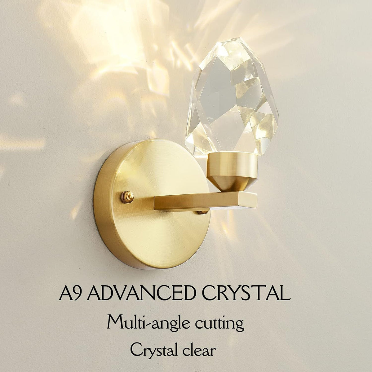 Crystal Gold Wall Sconce, K9 Crystal Wall Mounted Light X524