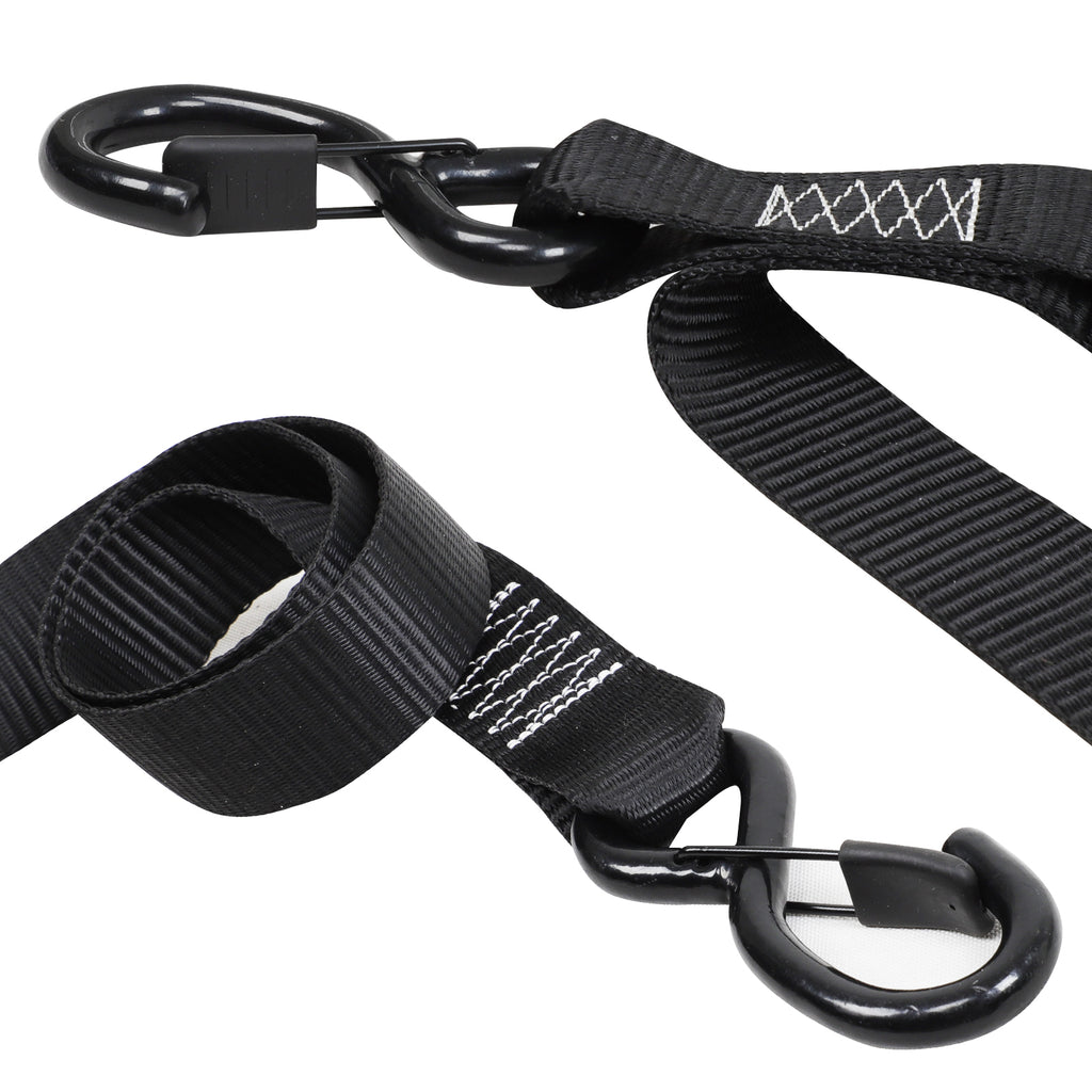 3333Lb Break Strength Cam Buckle Tie Down Straps, 2 Packs, Black Y62320