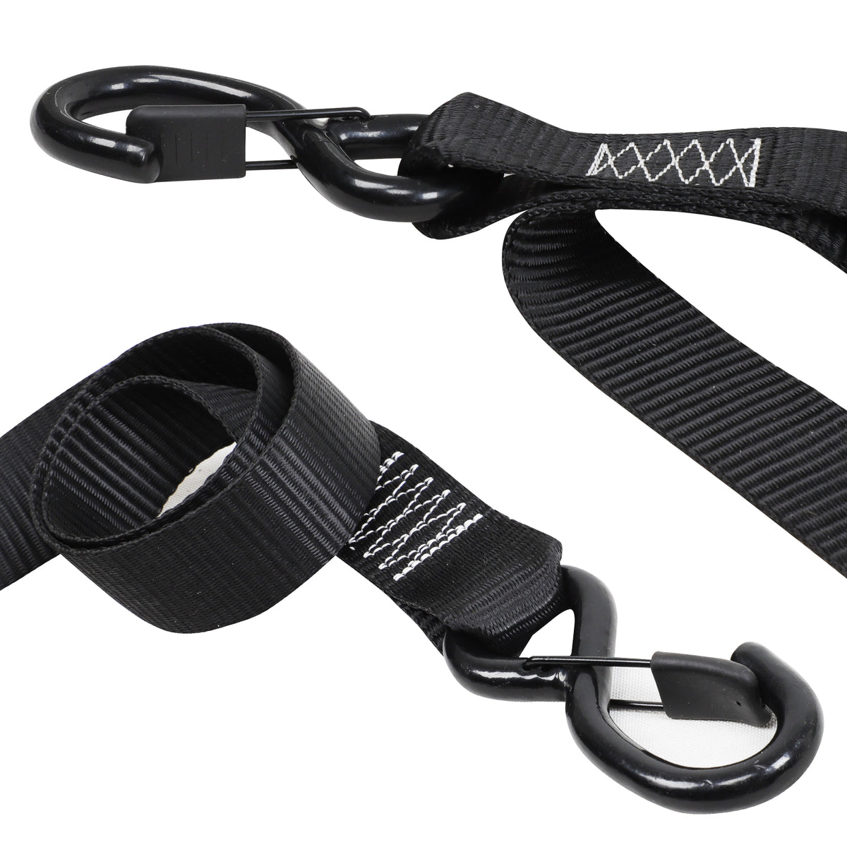 3333Lb Break Strength Cam Buckle Tie Down Straps, 2 Packs, Black Y62320
